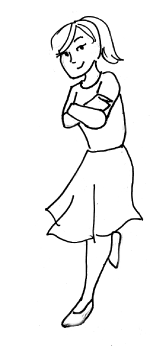 Illustration of Shea leaning