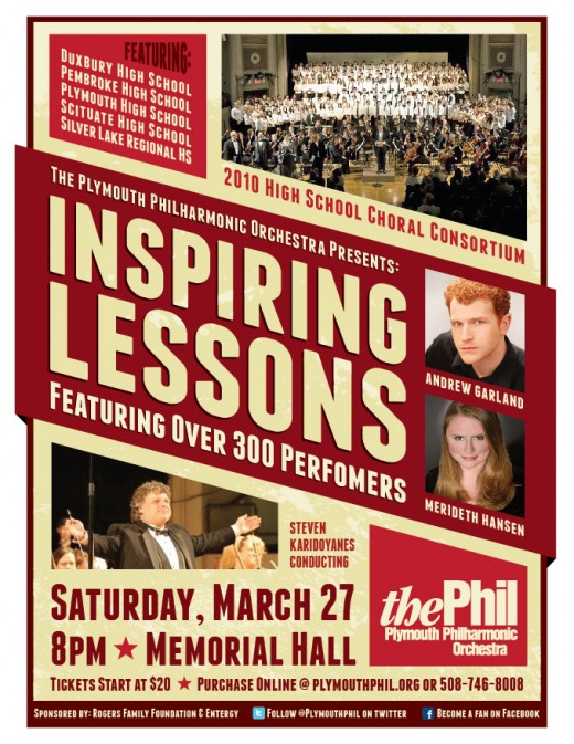 Plymouth Philharmonic Inspiring Lessons Concert Poster Design