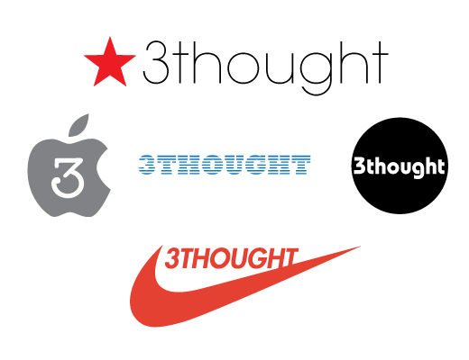 Popular Logos recreated to look like 3thought