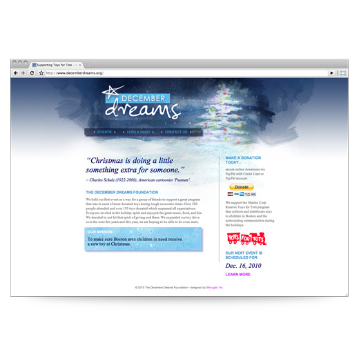 December Dreams Website Design by 3thought