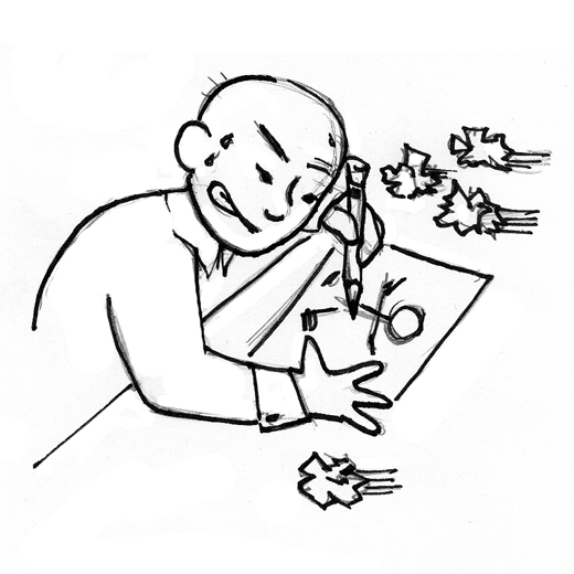 Illustration of Matt drawing a stick figure