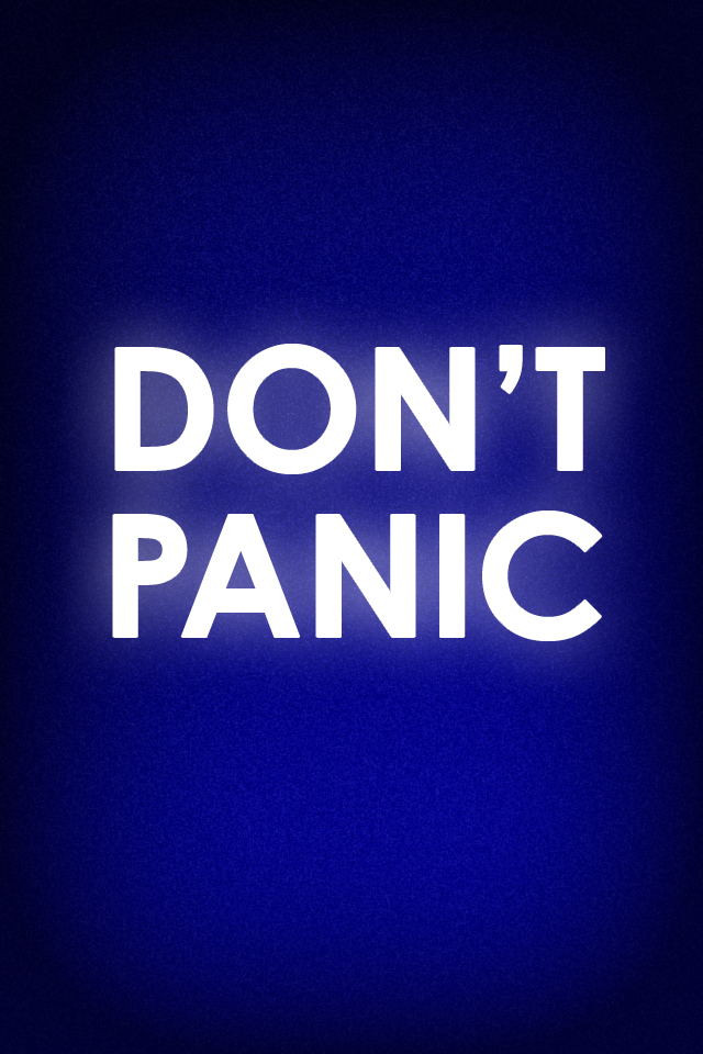 retina display quality "don't panic" iphone wallpaper 