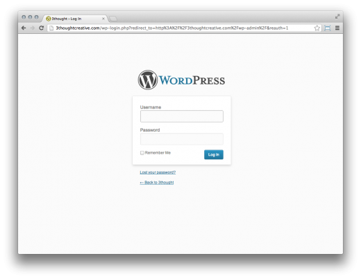 Logging into your WordPress Dashboard - The WordPress Login Screen