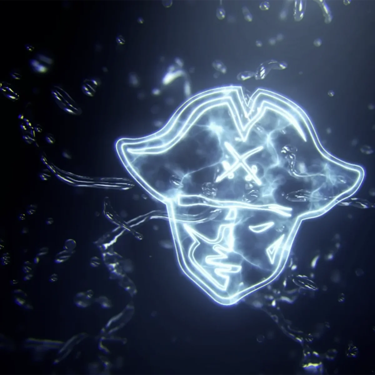 MMA-Buc-sq-feature Massachusetts Maritime Athletics logo, redesigned by 3thought, glowing beneath the water.