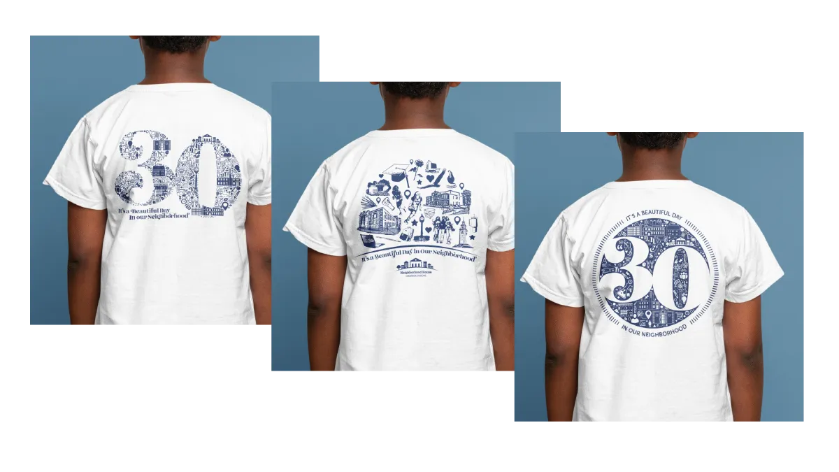 Neighborhood-House-Ledgends-Gala-Materials_Merch-Tee-Shirts 3 unique T-shirt concepts for Neighborhood House Charter School's 30th anniversary celebration